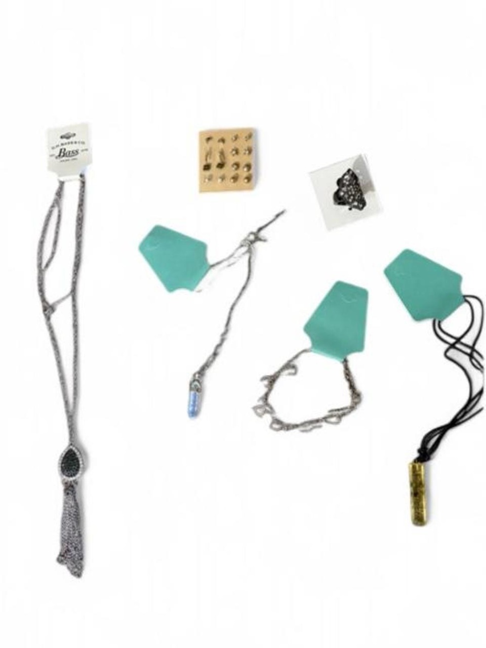 Nina Silver-Tone Necklace and Mixed Accent Pendants with Teal Tags